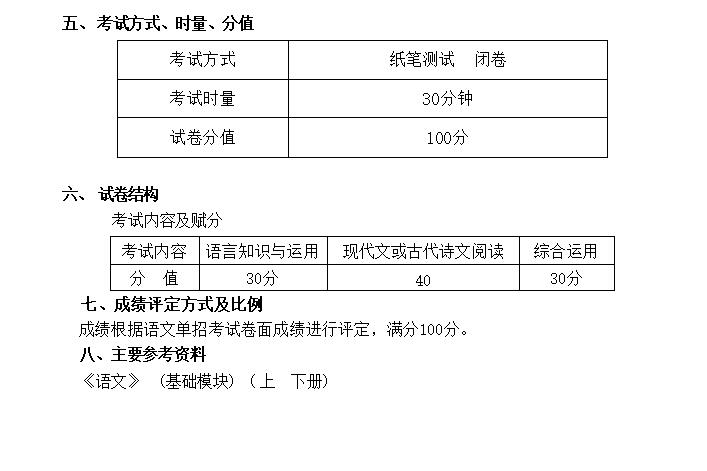 语文考试大纲1